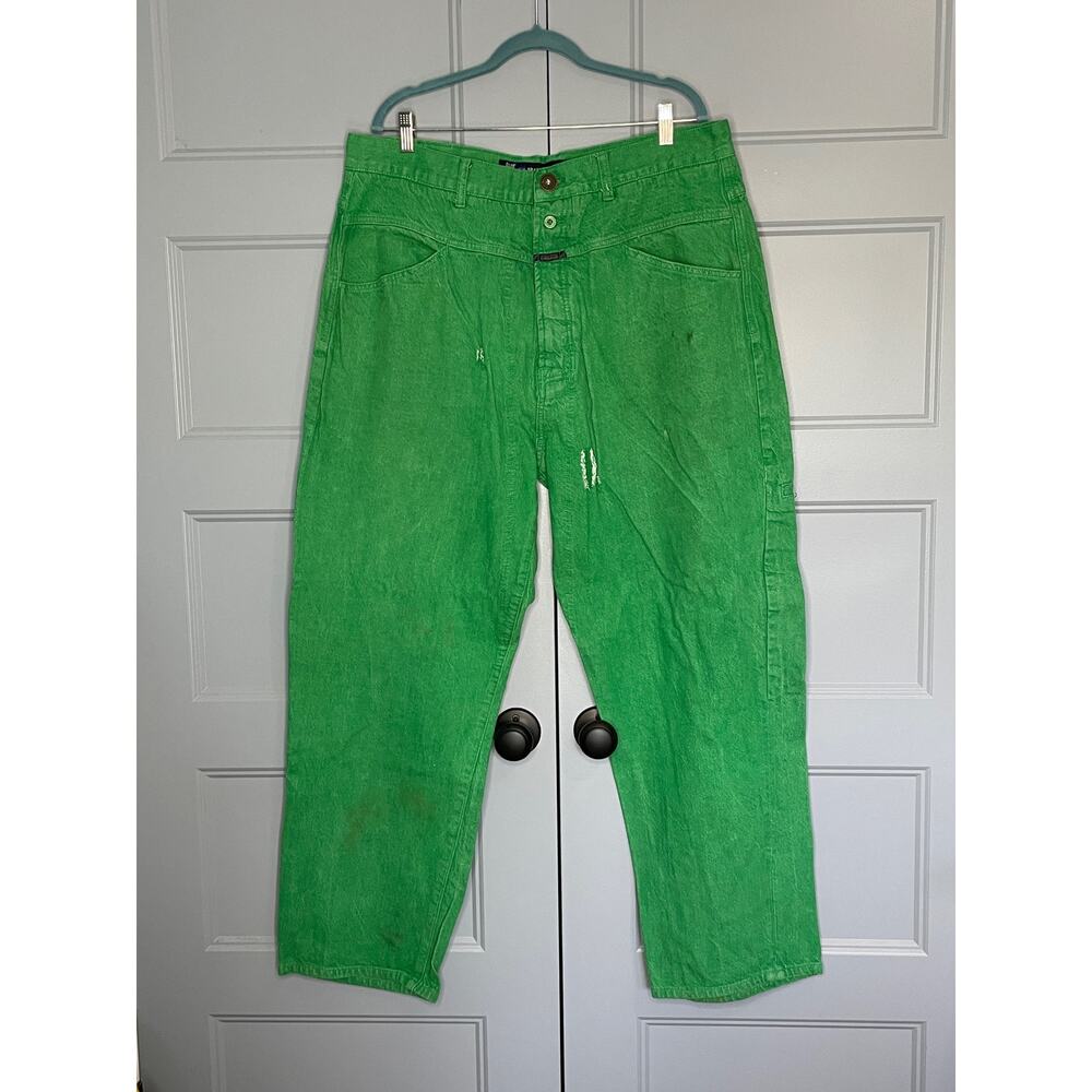 Marithe Francois Girbaud Jeans Mens 42 Blue Brand X Baggy 90s Green Denim VTG